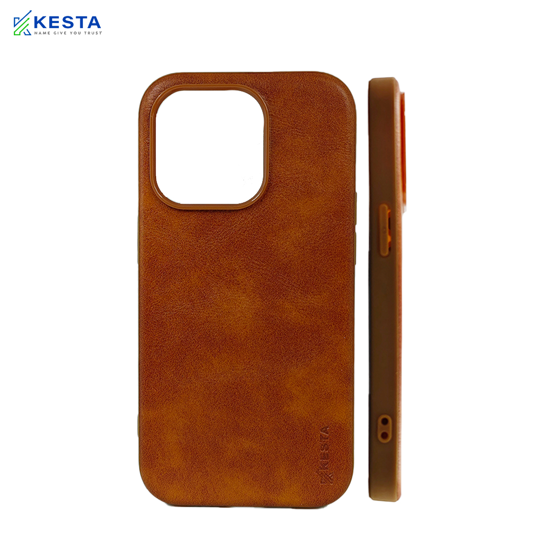 iPhone 14 Pro Max Cover - Brave Brown Leather Case (Waterproof & Dustproof)